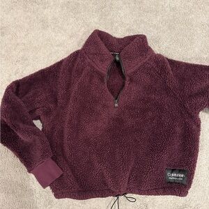 Calvin Klein Women's Burgundy Teddy Jacket